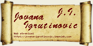 Jovana Igrutinović vizit kartica